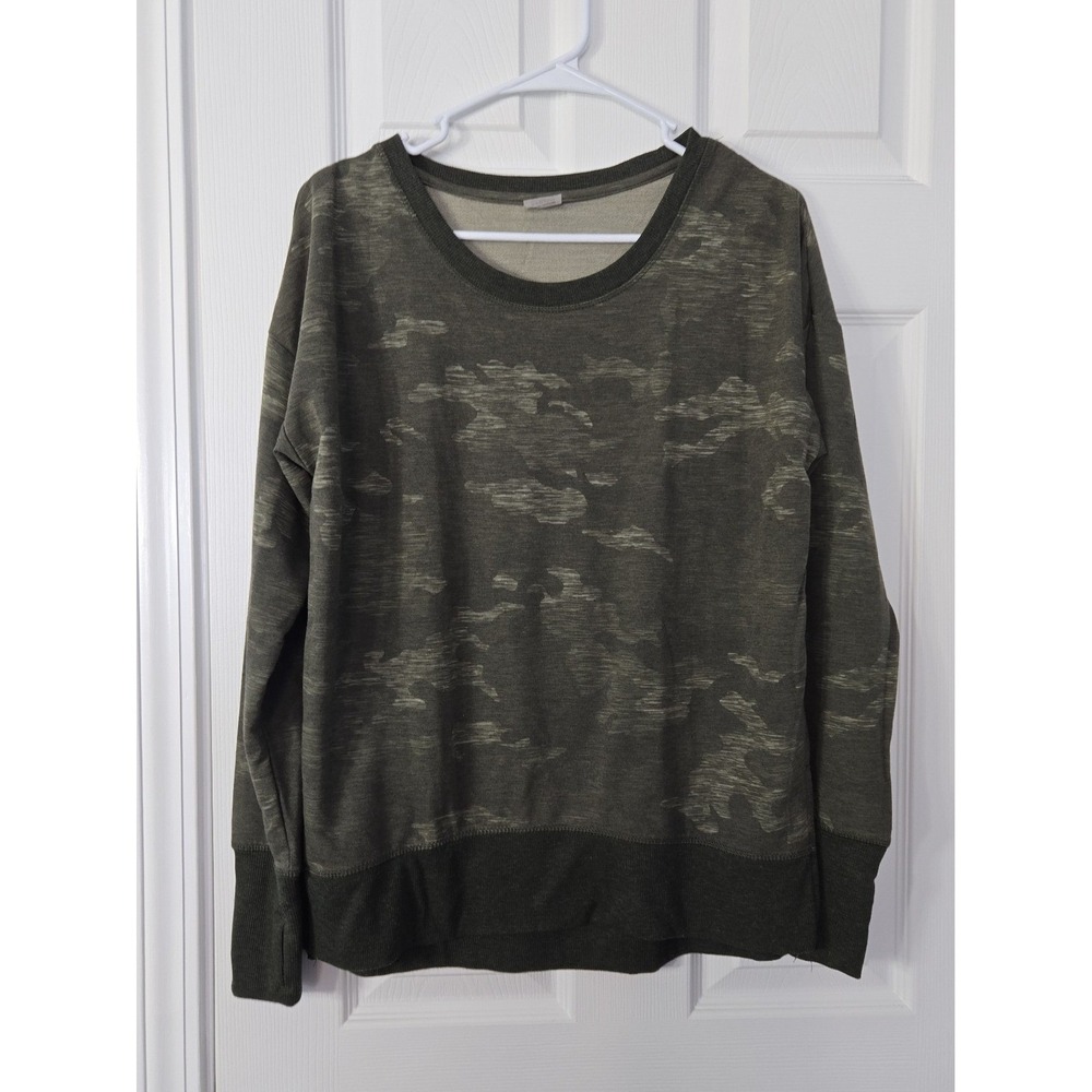 Avia Womans Long Sleeve Camo Pullover Top Size Small